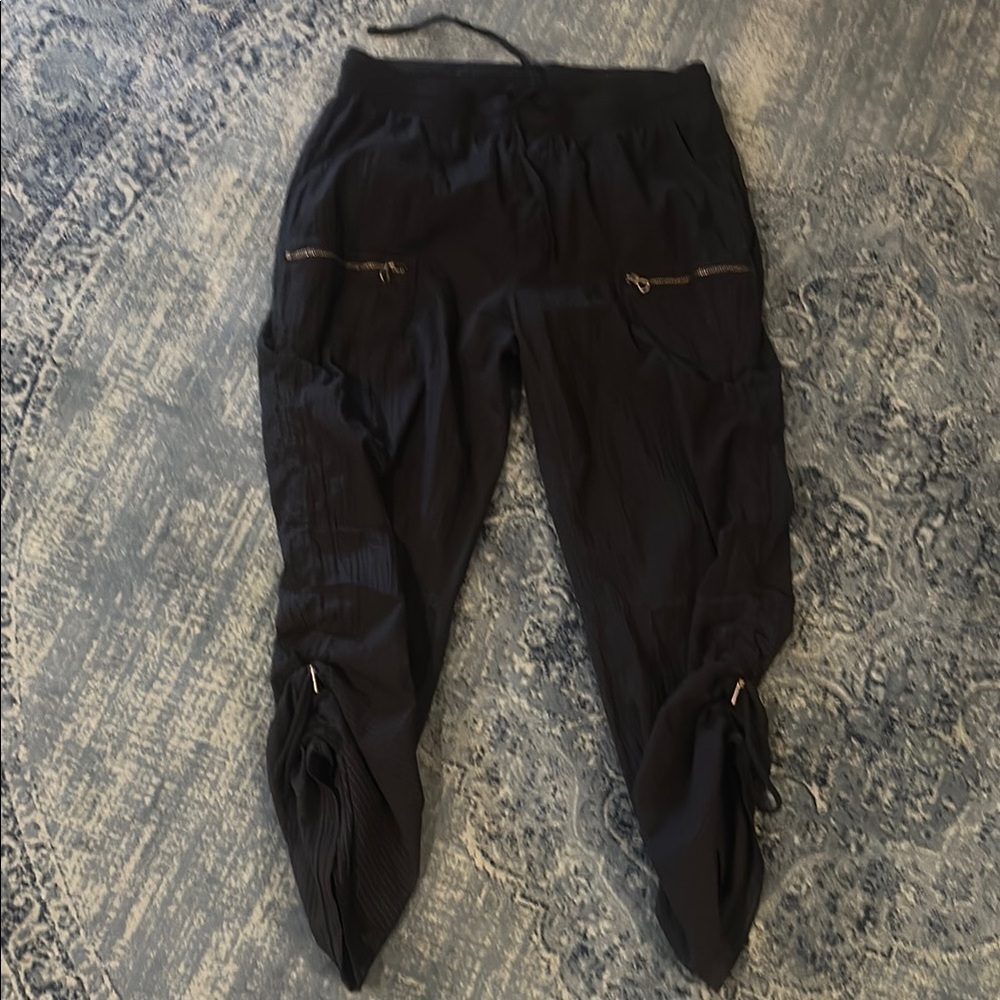 XCVI Black Cargo-Style Jogger Pants